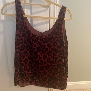 JCrew print, velvet feel top. Size 6. NWT